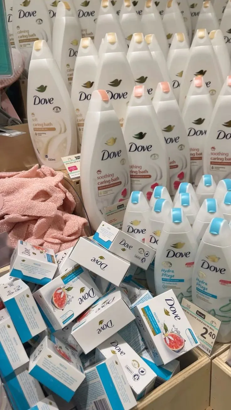 Gels douche et soins Dove en stock — export Afrique Euro Africa FMCG