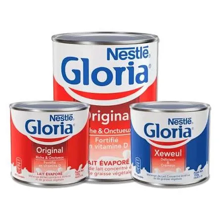 Boîtes de lait concentré Nestlé Gloria — stock Euro Africa FMCG